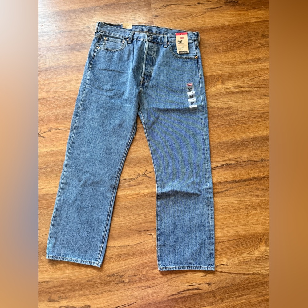 Levi's Men's 501 Classic Straight Leg Blue Jeans Size W34 L29 NWT - Picture 5 of 6
